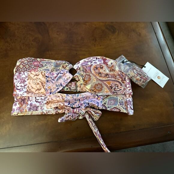 Shade & Shore Women's Hardware Cut Out Longline Bikini Top NWT 32B - Picture 4 of 10